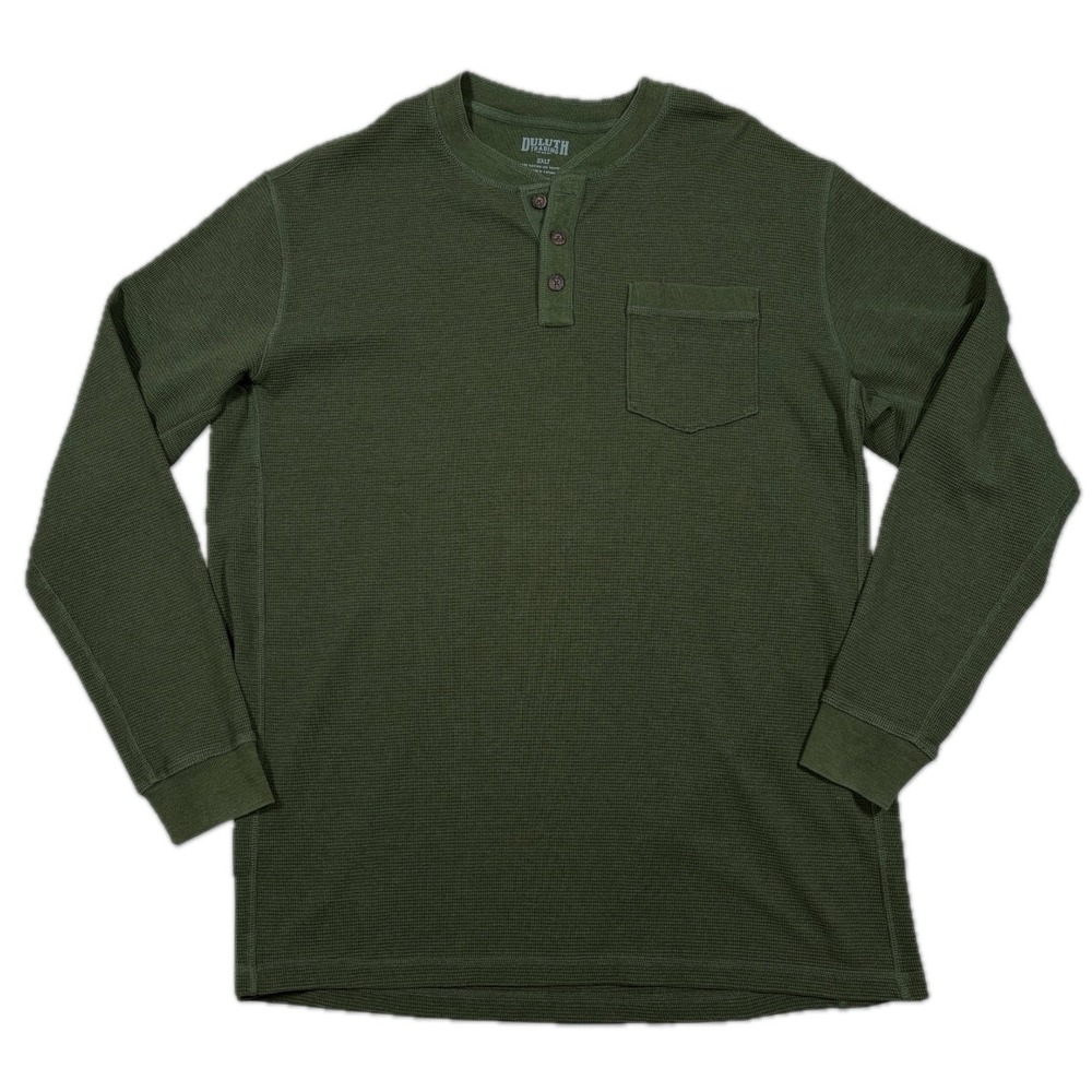 Duluth Trading Waffle Henley Mens 2XLT Heavyweight Long Sleeve Thermal Workwear